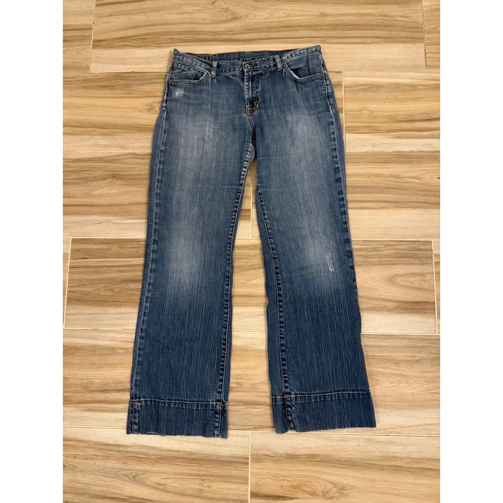 Polo Jeans Co Ralph‎ Lauren Kelly Wide Hem Jeans Blue Denim Size 12 31 Stretch
